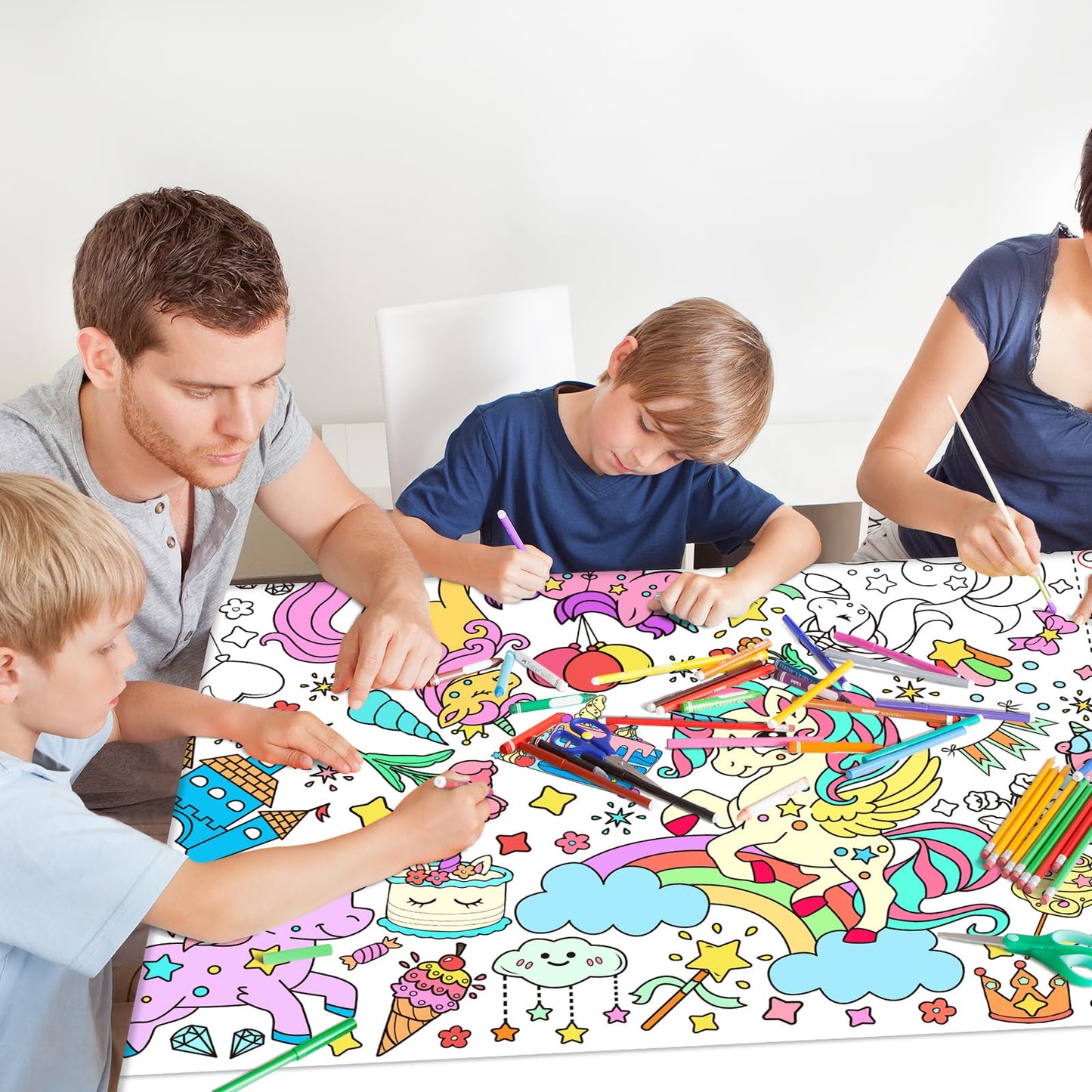 Gatherfun Birthday Party Giant Coloring Poster - 31.5X 72 Inches - Versatile Classroom Wall D  Cor & Birthday Activity - Birthda