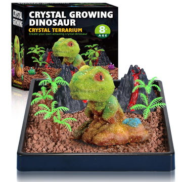 Hamiface Crystal Growing Dinosaur, Crystal Growing Kit Kids Age 8-12, Grow Your Own Crystal Dinosaur Terrarium Kit, Science Expe