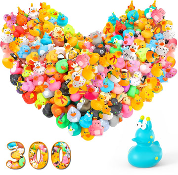 300 Pcs Rubber Ducks In Bulk, Jeep Ducks For Ducking, Mini Rubber Duckies For Toddler Baby Bath Toys, Kids Bath Pool Toys, Duck 
