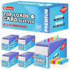 1000 Trading Cards Sleeves Top Loads  3X4 Baseball Card Protectors Hard Plastic  Toploads Binder Penny Sleeves for Sports Football Game (500 Hard Loads + 500 Soft Sleeves)