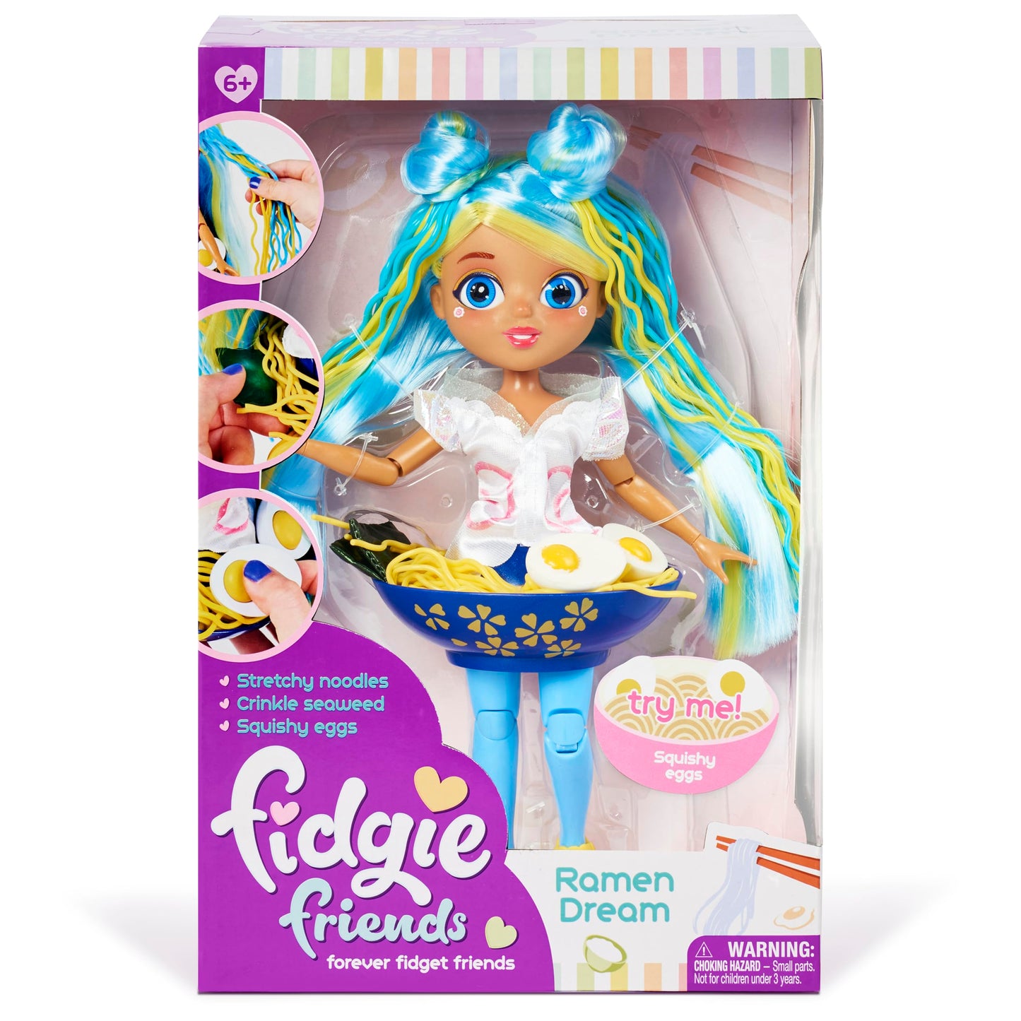 Fidgie Friends Ramen Dream, Fashion Doll, Push Pop Fidget Toy, Anxiety And Stress Relief For Kids