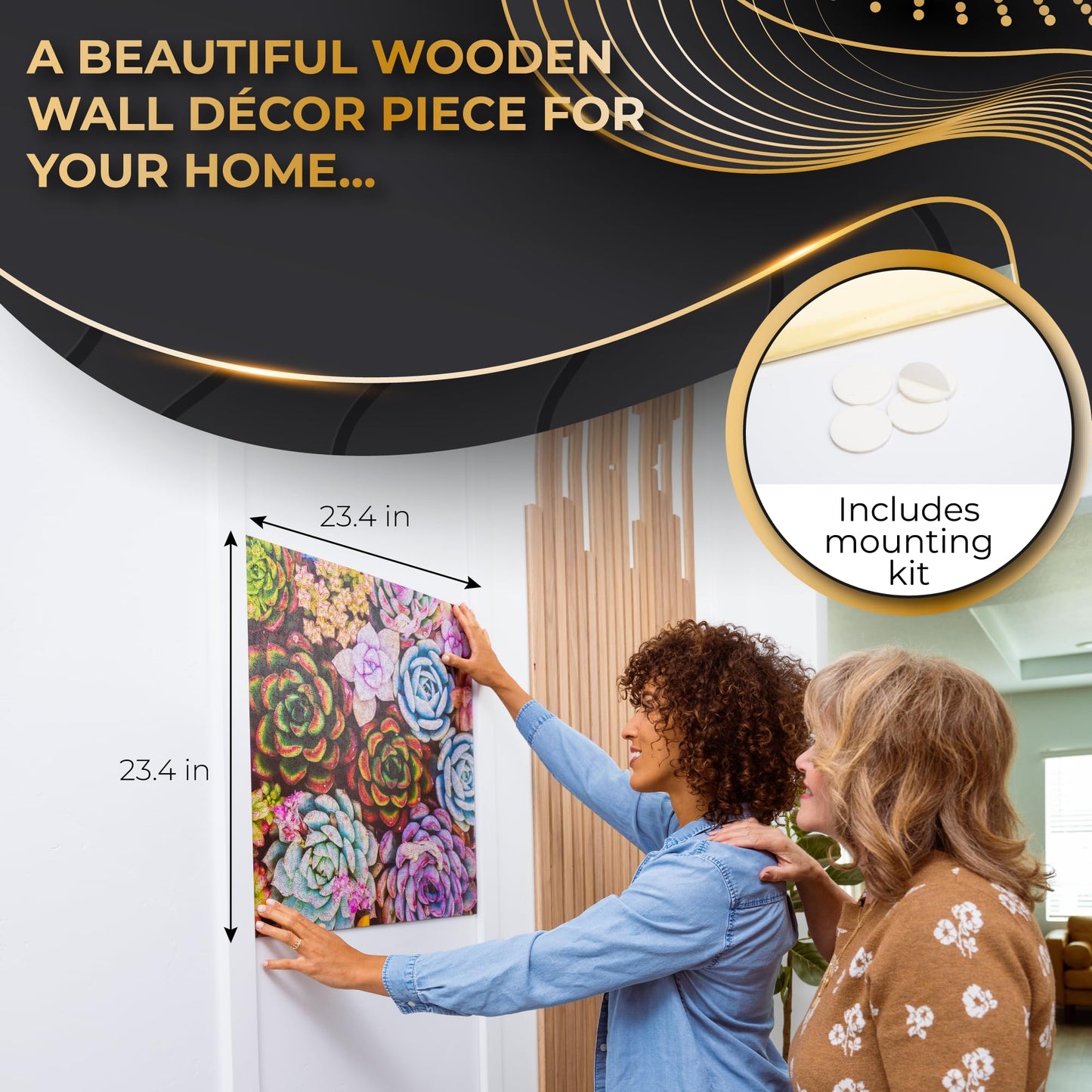 Zenchalet Succulent Sensation Wood Jigsaw Puzzles 1000 Pieces | For Improved Mood And Concentration