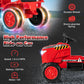 Costzon 2-In-1 Ride On Tractor, 12V Kids Ride On Car W/Detachable Trailer, Remote Control, Wireless Connection, Horn, Music/Lights/Spring Suspensions, Tractor Toys For Kids (Plastic Tires, Red)
