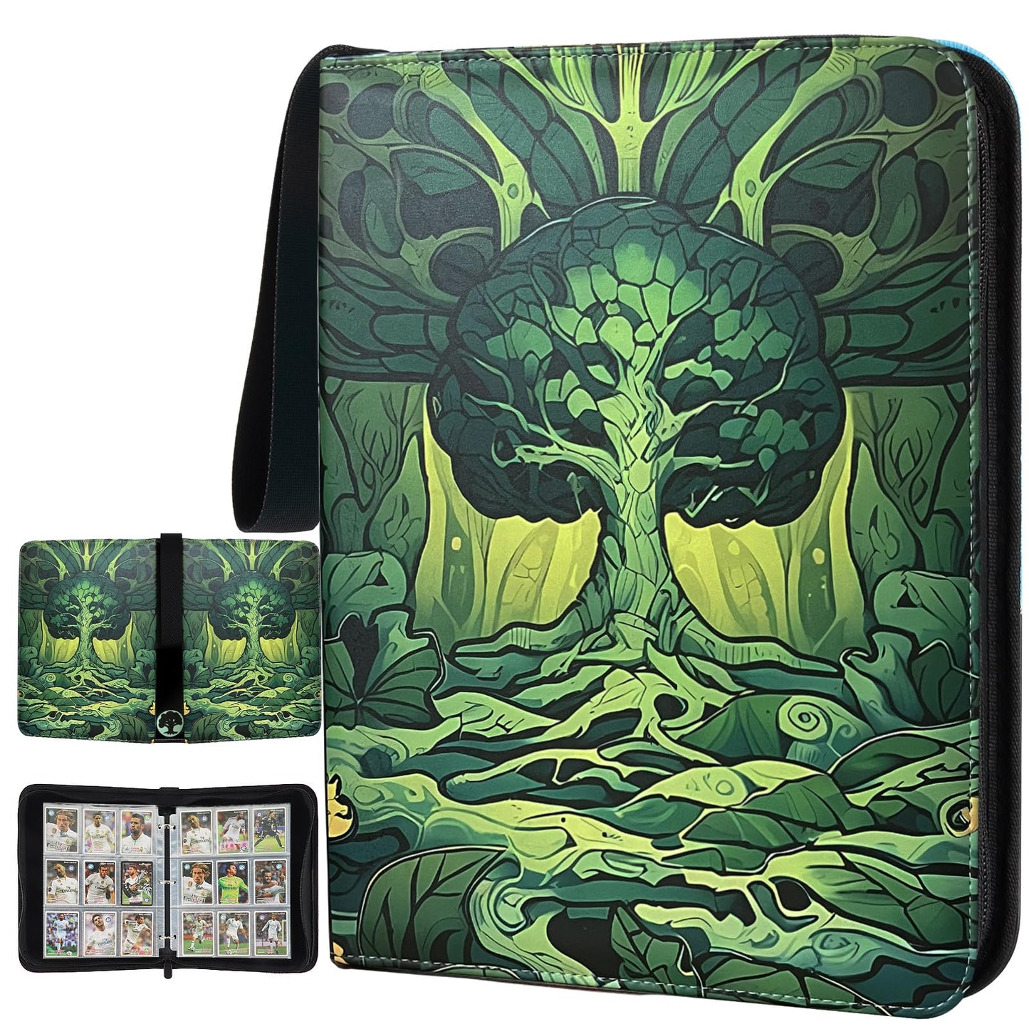 EYEGLEAM 9 Pocket Trading Card Binder, Holds 720 Cards, Standard Size, Green, Polypropylene (PP) for MTG/YGO/PTCG Collectors