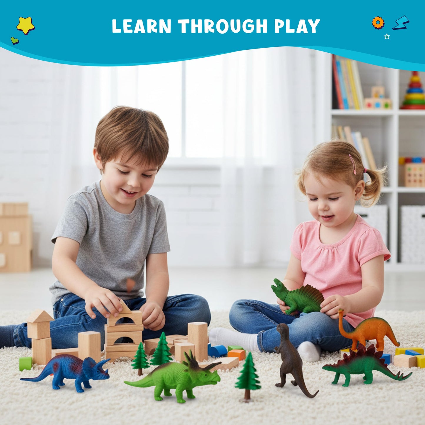 Get Ready Kids Dinosaur Playset, Multi (874)