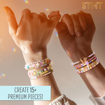 Stmt Diy Beaded Jewelry, Makes 15 Premium Jewelry Pieces, Quality Bracelet Making Kit, Features Letter Beads For Bracelets, Enam