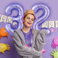 Purple Number 2 Balloon 40 Inch, Big Large Foil Helium Number Balloons, Giant Mylar Number 2 Balloons For 2 Year Old Birthday An