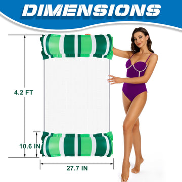 Zcaukya 4 Pack Inflatable Pool Float Hammocks, 4-In-1 Water Floating Mesh Chair For Adults, Swimming Pool Drifter Saddle Lounge For Summer Events Pool Parties, Blue/Pink/Green/Yellow