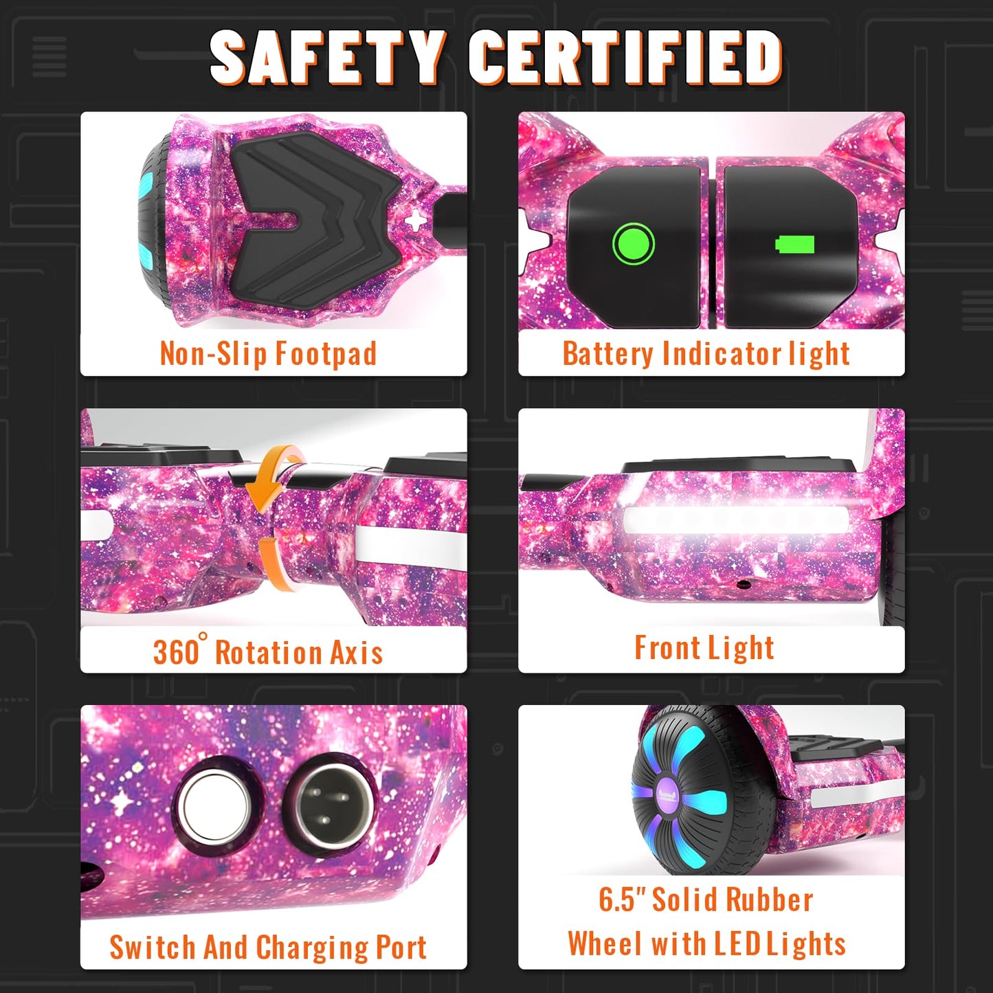 Simate Scooter, Bluetooth Speakers And Led Light-Up Wheels, App Control, Dual 250W Motors, 8.5 Mph Max Speed & 8.5 Miles Max Ran