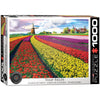 EuroGraphics 1000-Piece Jigsaw Puzzle - Tulip Field, Red, Model 6000-5326, Cardboard