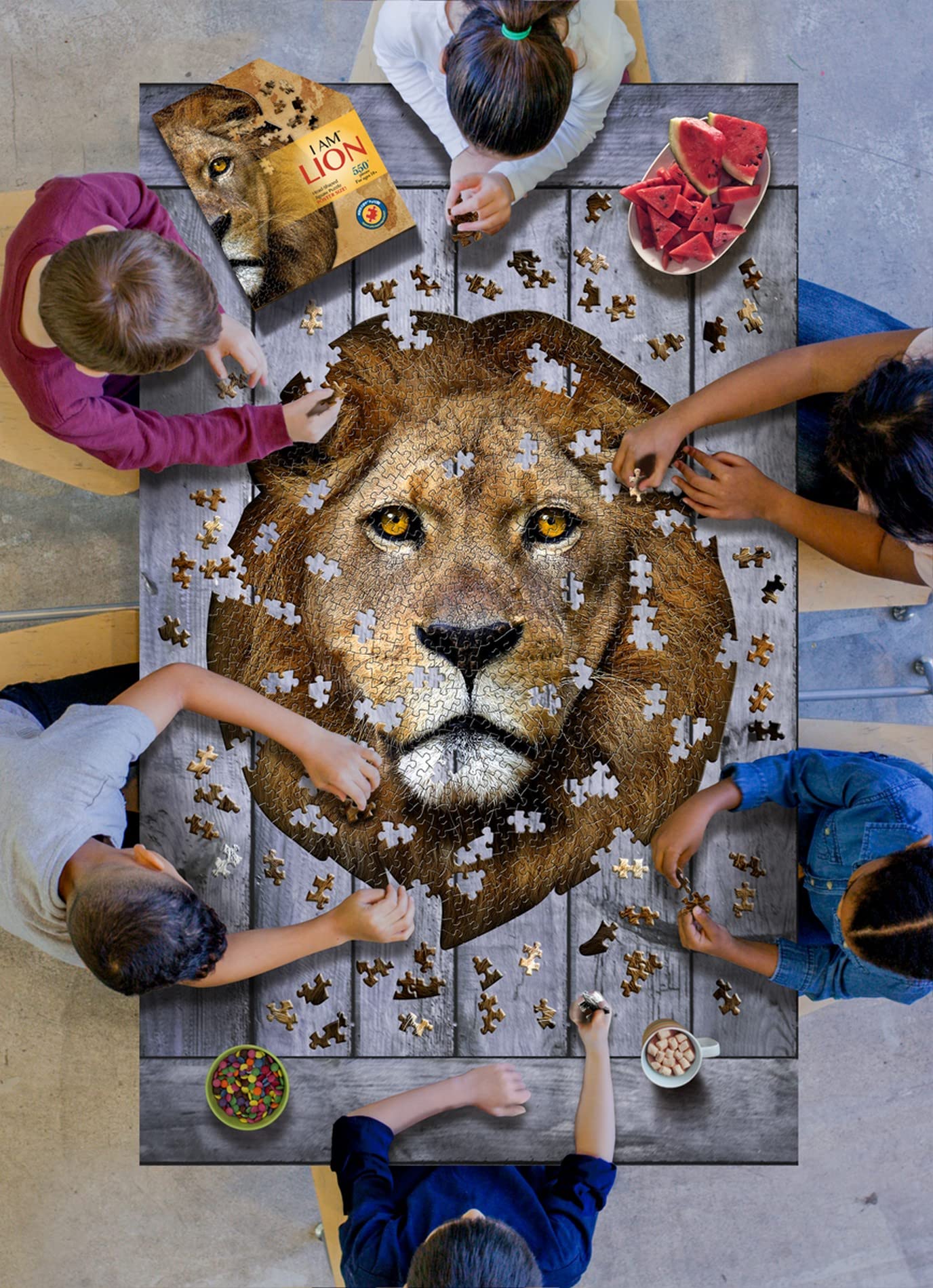 Madd Capp Puzzles - I Am Lion - 550 Pieces - Animal Shaped Jigsaw Puzzle
