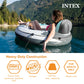 Intex River Run 1 Water Tube Lake Raft Inflatable Pool Floats with 2 Heavy Duty Handles  Backrest  and 2 Cupholders  Red (4 Pack)