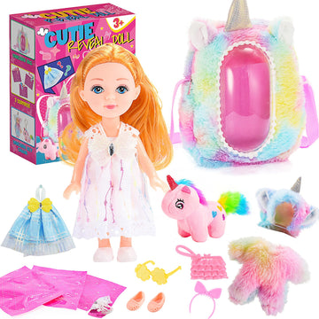 Wethcorp 9 Pcs Doll Toys For 2 3 4 5 Year Old Girl, Toddler Dress Up Unicorn Dolls For Little Girl Gifts Princess Doll Toys & Ac