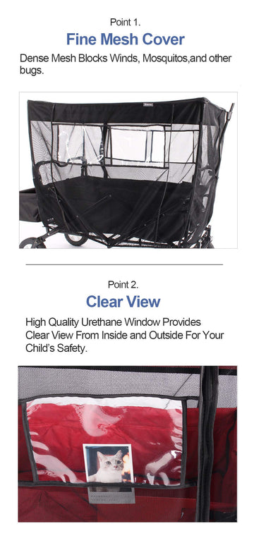 Mosquito Net For Kid'S Wagon Bug Cover Insect Netting For Baby (No Wagon Included)