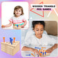 Haconba 8 Packs Wooden Triangle Peg Games Family Wooden Board Game Learning Puzzles Strategy Toy for Travel Gathering Teens mature-themed
