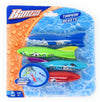 BANZAI Swimming Pool Diving Toys - Torpedo Beasts Sharks, 4 Pack, Multi, Plastic, Ages 3+