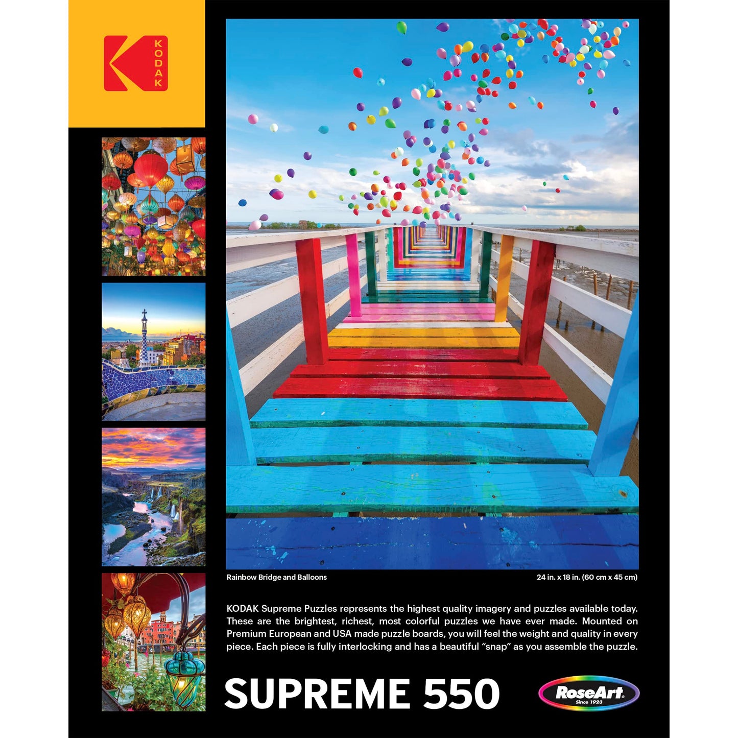 Roseart - Kodak Supreme Premium - Rainbow Bridge With Balloons - 550 Piece Jigsaw Puzzle For Adults