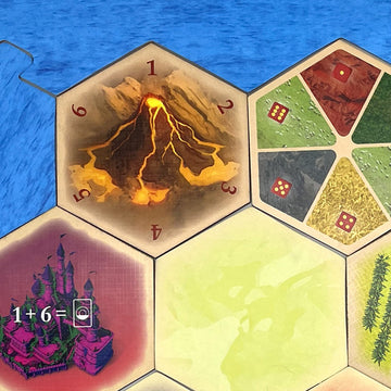 Tabletop Monthly Volcano Hex Scenario compatible with Catan's Settlers of Catan