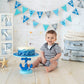 Baby Boy First Birthday Party Decorations 'One' Letters Individual Three White Transparent Square Boxes With 24 Balloons Decor F