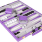 Backgn Set 11 inch  Small - Classic Board Game for mature-themeds and Kids with enhanced Leather Case - Includes Strategy & Tip Guide (Purple)