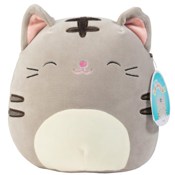 Squishmallows 8-Inch Tally The Grey Cat - Official Jazwares Plush - Collectible Soft & Squishy Kitty Stuffed Animal Toy - Add To Your Squad - Gift For Kids, Girls & Boys