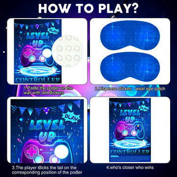 Astaron Pin The Button On The Video Game Party Game, 30 Video Game Button Sticker, Game Theme Birthday Party Supplies Pin Game, Construction Birthday Party Favor Sets For Kids Adults.