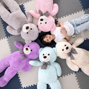 Morismos Giant Teddy Bear Stuffed Animals Big Teddy Bear Plush, Soft Large Bear Gifts For Girls Girlfriend On Valentine Christmas Birthday, 47 Inches, Blue