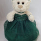 KINNEX COLLECTIONS 12" Quince Anos Doll Teddy Bear - Emerald Green Centerpiece, Polyester, Since 1997, Model ARC09831-33