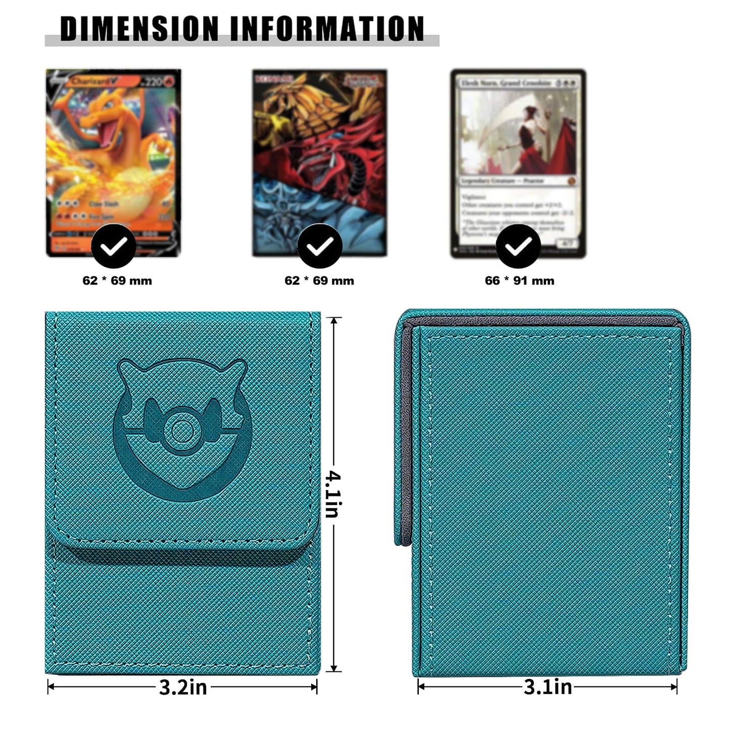 Artboutiq Trading Card Deck Box For Commander Deck Box With 2 Dividers, Card Storage Box Fits 100+ Single Sleeved Cards, Pu Leat