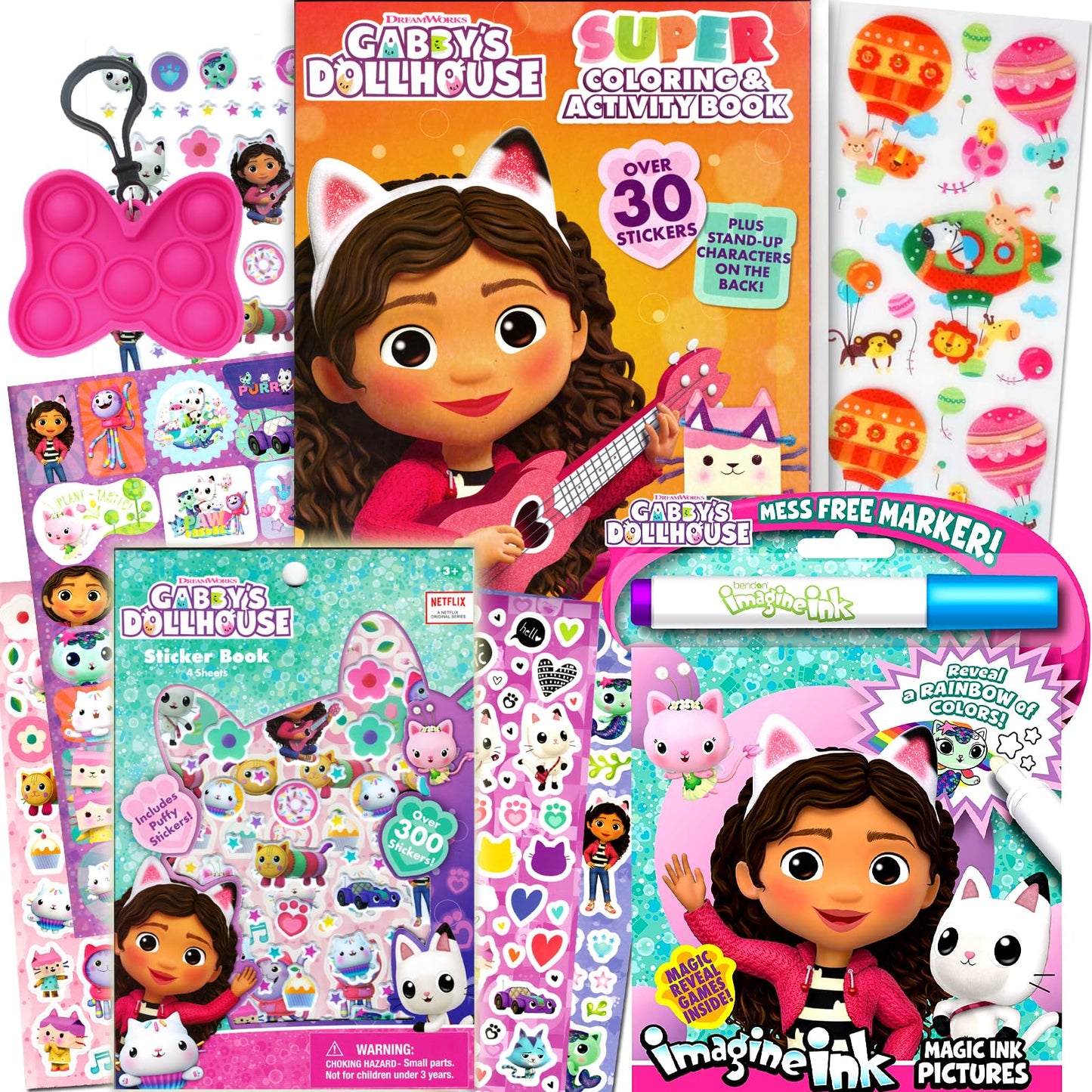 Gabbys Dollhouse Coloring Book and Stickers Super Set for Girls - Featuring Activities, Mazes, Games, Puzzles