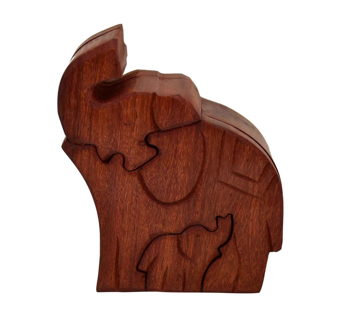 Purpledip Magic Wooden Puzzle Box Regal Elephant: Handmade Mystery Keepsake Box Game Gift (10787)