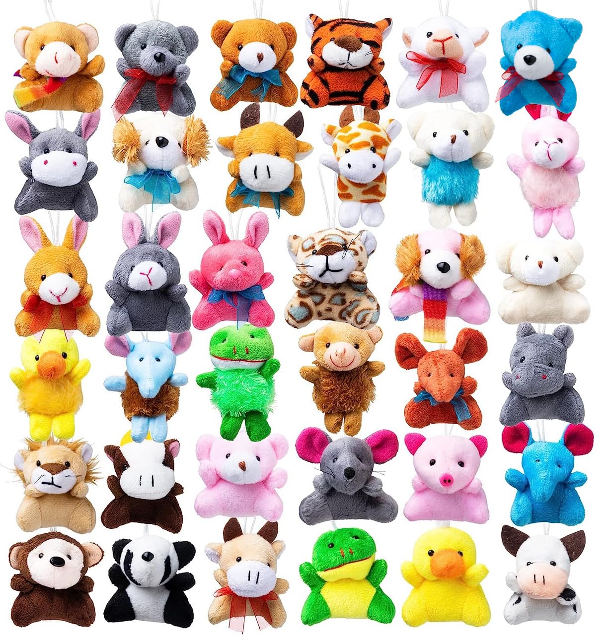 Joyin 12 Pack Random Mini Animal Plush Toy Assortment (12 Units 3' Each),Bulk Stuffed Animals For Kids, Small Animals Plush Keychain Decoration, Carnival Prizes, Valentine'S Day Party Favors