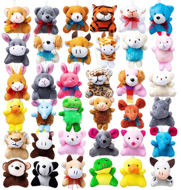 Joyin 36 Pack Mini Animal Plush Toy Assortment (36 Units 3' Each),Bulk Stuffed Animals Party Favors For Kids, Small Animals Plush Keychain Decoration, Carnival Prizes, Valentine'S Day Party Favors