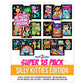 Super Pack of 18 Fuzzy Coloring Posters (Silly Kitties Edition) - Arts & Crafts for Kids, Toddlers, Girls, Boys & Adults - Great