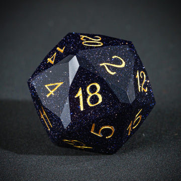 UDIXI 7PCS Gemstone DND Dice Set, Blue Sandstone D&D Multifaceted Diamond-Cut Polyhedral Dice Set with Gift Case for Dungeons an