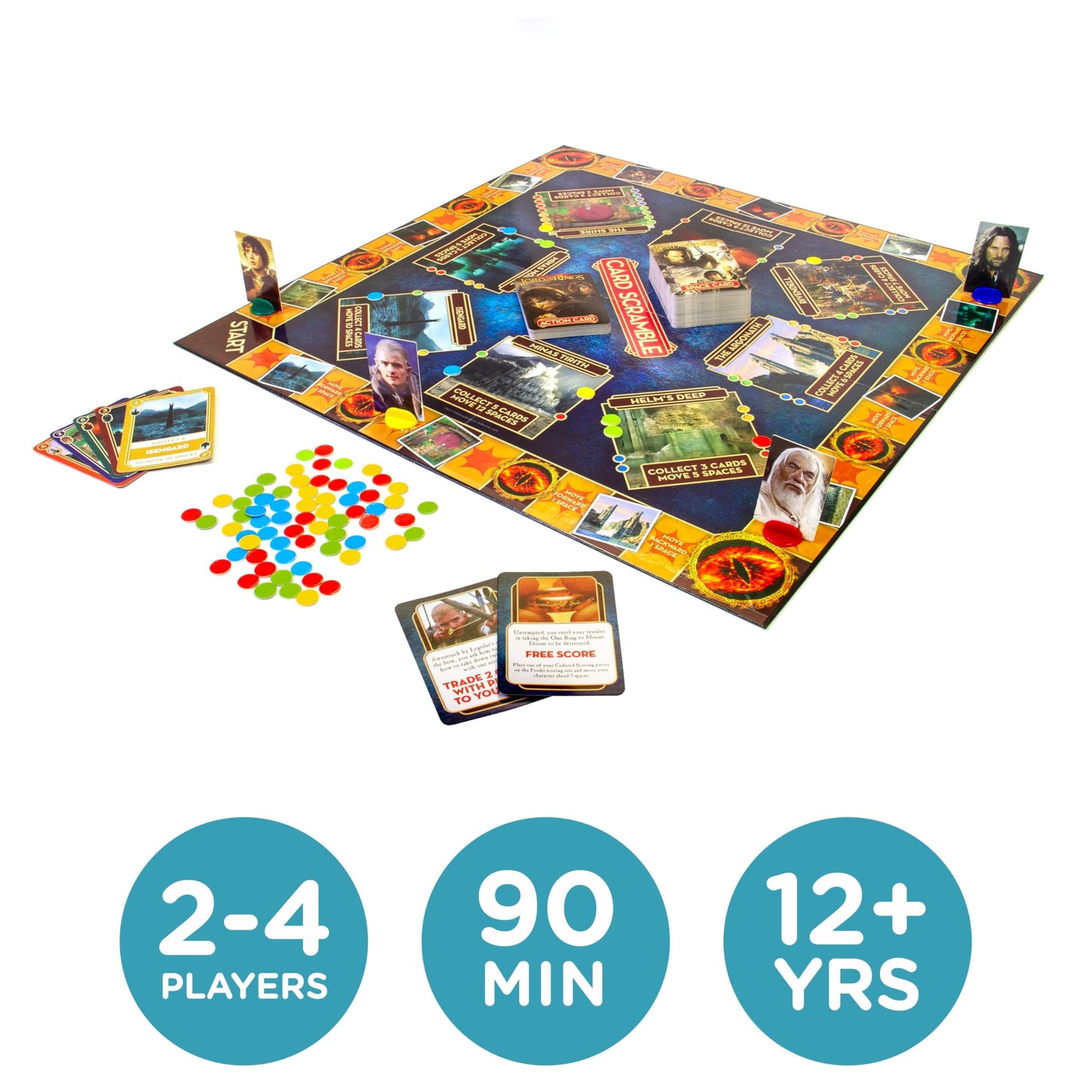 Aquarius Lord Of The Rings Card Scramble Board Game - Fun Family Party Game For Kids, Teens & Adults - Entertaining Game Night Gift - Officially Licensed Merchandise