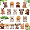 18 Pieces Small Safari Stuffed Animals 4.8 Inch Mini Jungle Animal Plush Toys Cute Zoo Stuffed Small Plush Set For Themed Parties Teacher Student Award(Delicate Style)