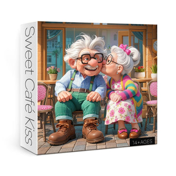 Colorful Valentines Day Puzzle for Adults 1000 Pieces, Grandma Grandpa Jigsaw Puzzle, Couples Cafe Love Puzzle