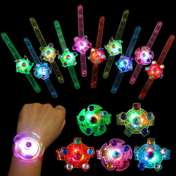 Scione 24Pack Led Light Up Fidget Spinner Bracelets, Glow In The Dark Party Favors For Kids 4-8 8-12, Treasure Box Toys For Classroom, Birthday Gifts, Goodie Bags Easter Egg Fillers
