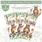 Rejoice Bunny 3Pcs Woodland Baby Shower Tablecloth Boys Girls Safari Jungle Wild Animal Party Decorations Nature Sage Forest Tab