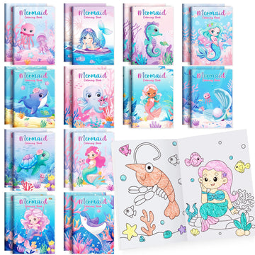 Benlouis 24 Mermaid Mini Coloring Books For Kids Little Mermaid Theme Party Favors Small Activity Books In Bulk For Kids Mermaid