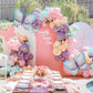 LULUMIKA Butterfly Balloon Arch Kit - 142pcs Pastel Pink/Purple/Blue, Rubber, Large Butterfly Foil for Baby Showers & Birthday Parties