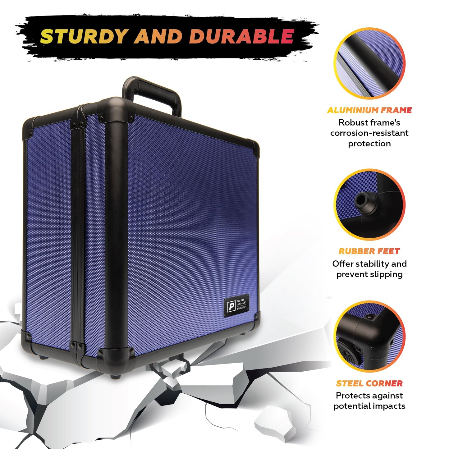 Panopply SLAB protective covering FUSION 120+ 3 Row Psa Graded Card Storage Box Graded Card Case Psa Slab Case for Graded Cards Psa Card Case Baseball Card Cases for Sports Cards Storage (BLUE)