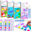 Baoxue 4 Pack Water Color Paint Sets For Kids,Pocket Watercolor Painting Book,Coloring Books For Kids Ages 4-8,Arts And Crafts Kits Gifts For Girls Boys