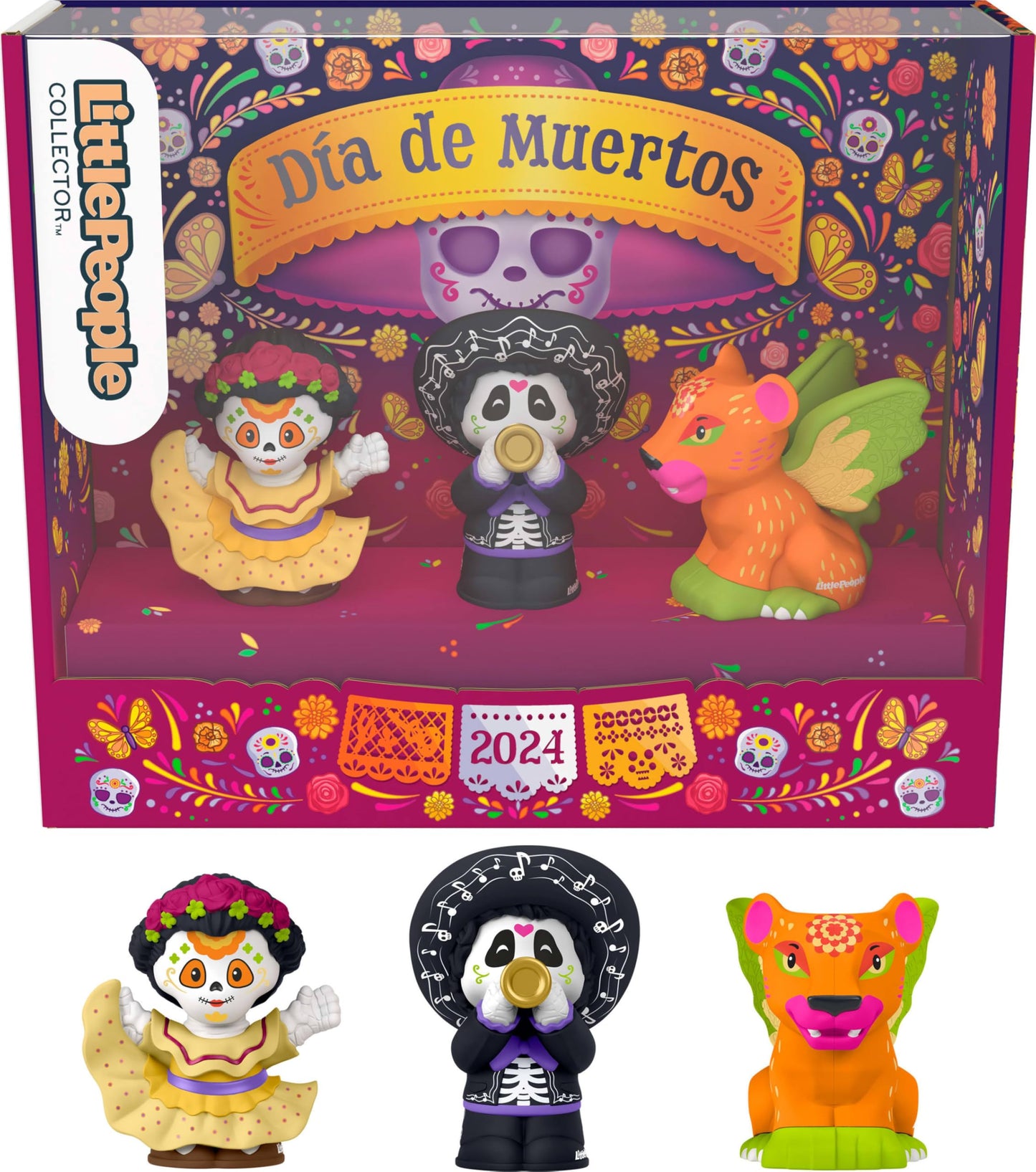 Little People Collector Día De Muertos Special Edition Figure Set, 3 Traditional Characters In Display Box For Adults & Fans