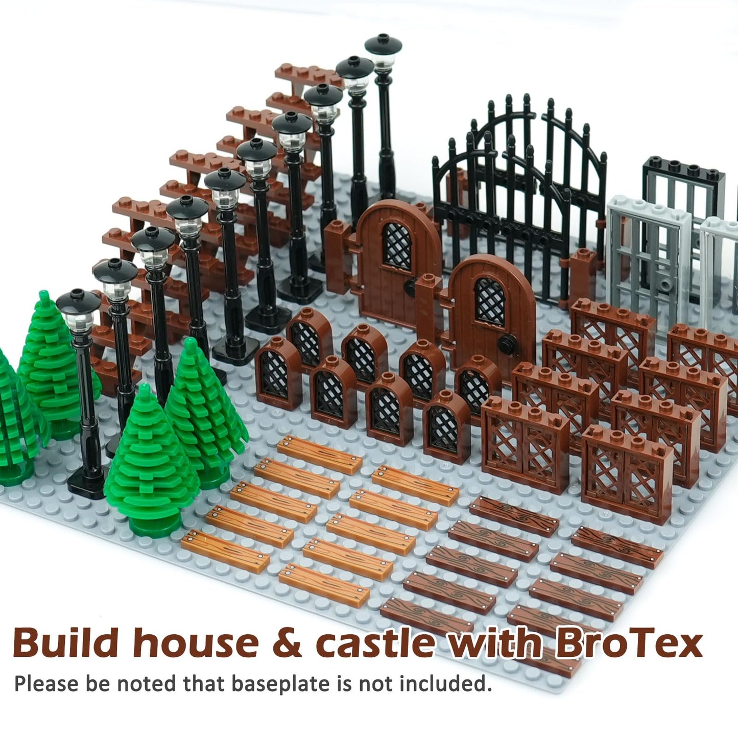 Door Street Lamp Bricks Accessories Toys City House Parts Garden Classic Road Light Building Block Creative Diy Construction