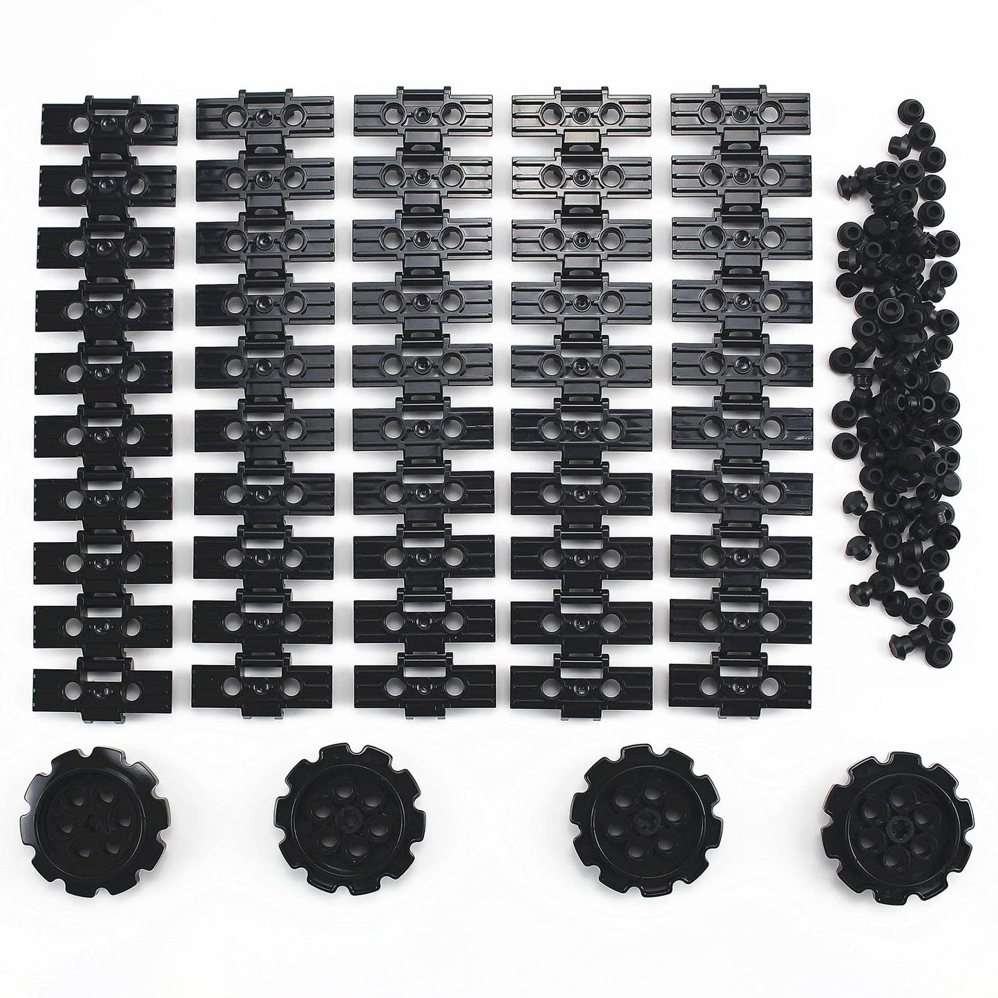 Ttlyhek Technical Chain Wheel Part Compatible With All Major Brands, Moc Parts Rc Tank Tracks Diy Accessories (154 Pcs)