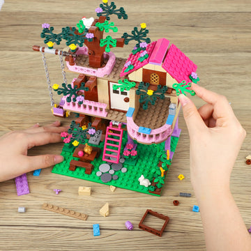 Tree House Building Set Compatible With Lego Friends, 504 Pcs Forest House Building Kit Birthday Gift For Kids Girls Boys Age 6-12 Years(7652)