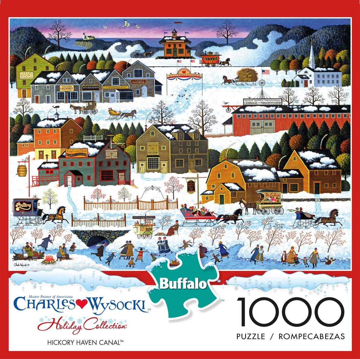 Buffalo Games 1000 Piece Jigsaw Puzzle - Charles Wysocki Hickory Haven Canal - Large Multicolor - Finished Size 26.75 x 19.75