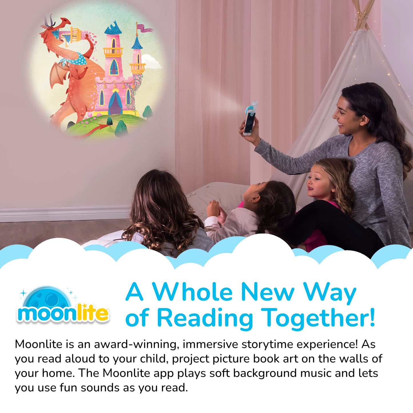 Moonlite Storytime - There Was An Old Dragon Who Swallowed A Knight Storytime Disc - A Magical Read - Projector Sold Separately - Digital Story W/ Sound Fx - Learning Gifts For Kids Ages 1 Year & Up